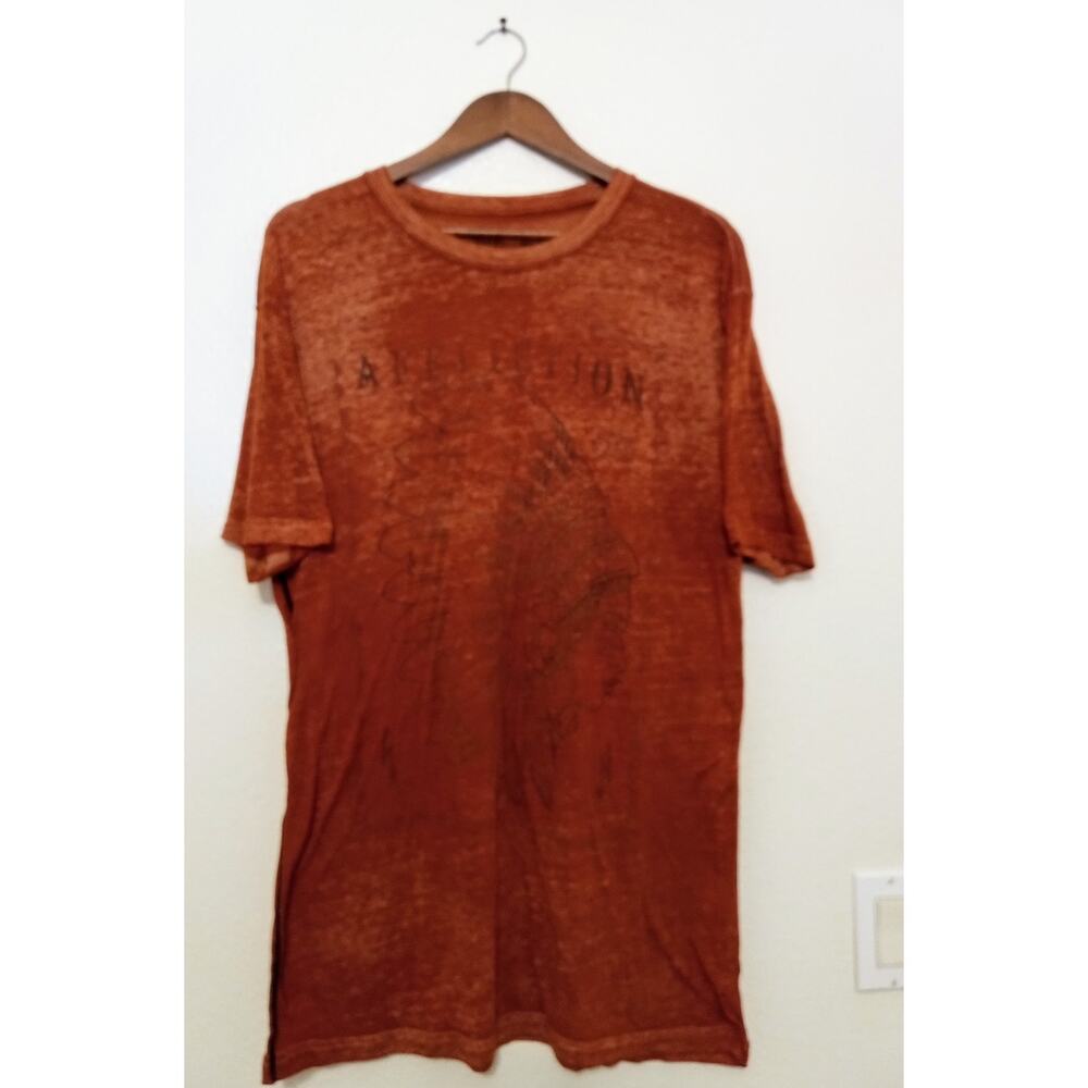 Affliction Live Fast Native American Headdress Graphic T-Shirt Women's SZ XL
